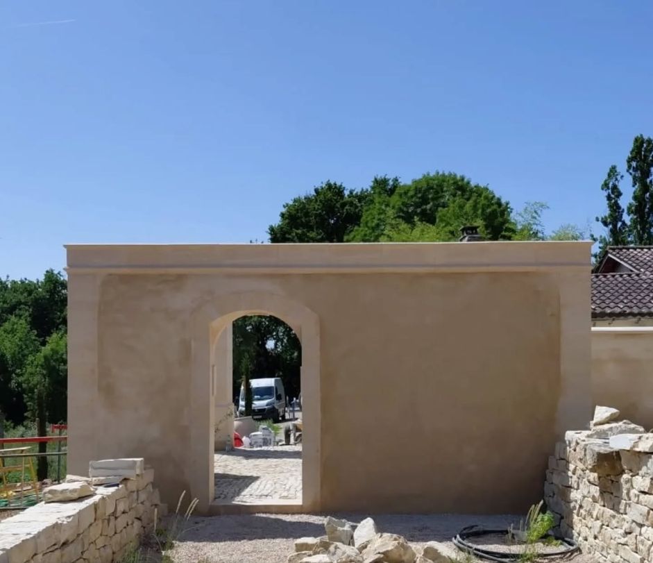 Enduit à la chaux en trois couches - pendant travaux - BORDEAUX